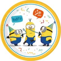 Popierinės lėkštės „Minions“ 8vnt, 23 cm