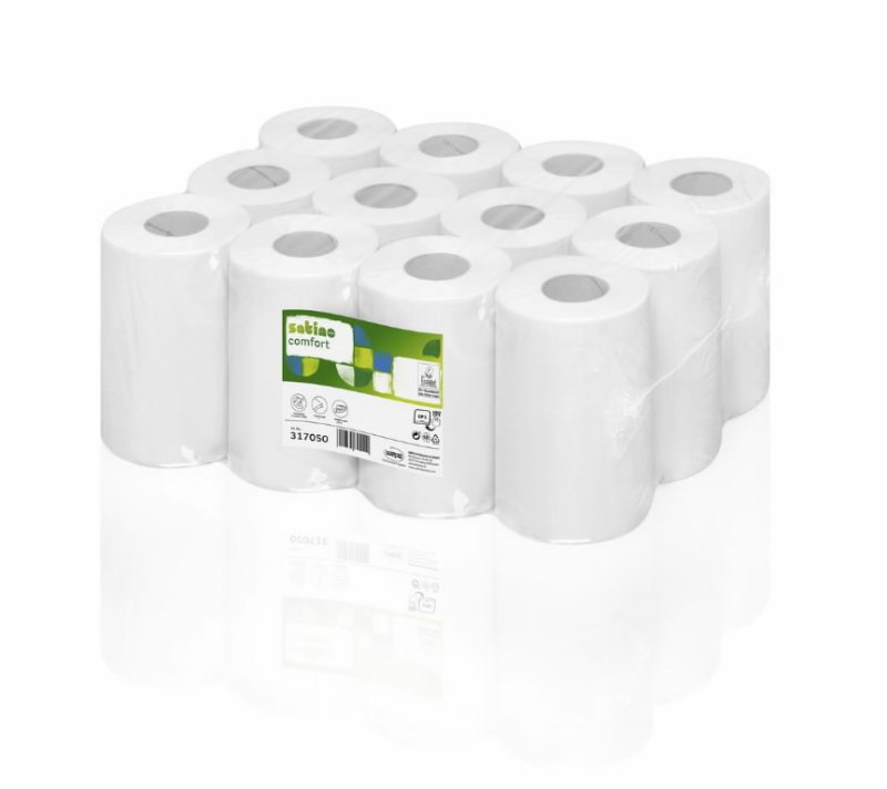 Popieriniai ranksluoščiai Satino by WEPA Comfort/traukiama iš centro CF1