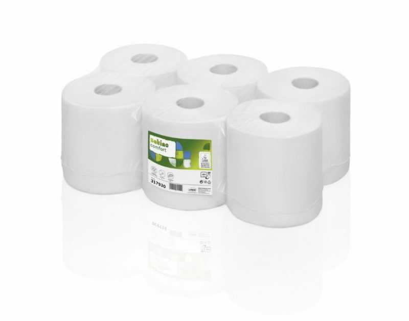 Popieriniai ranksluoščiai Satino by WEPA SuperSoft/traukiama iš centro CF1, 6 vnt