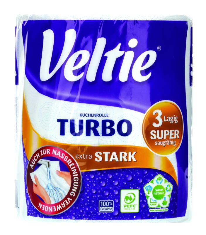 Popierinis rankšluostis VELTIE TURBO 3sl.340 lapų, 1 vnt