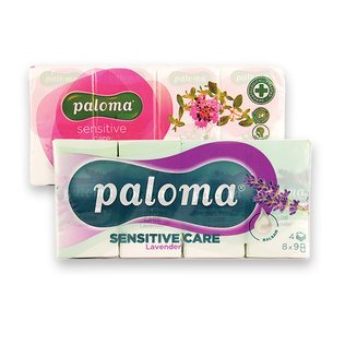 Popier.nosin. PALOMA SENSITIVE (2 rūš.), 4 sl., /pak., 8 x 9 vnt