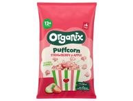 Popkornų užkandis su braškėmis ir obuoliais ORGANIX, 40 g