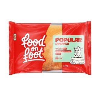 POPULAR FOOD ON FOOT sumuštinis su kump., sūr. ir marin.agurk., 270 g