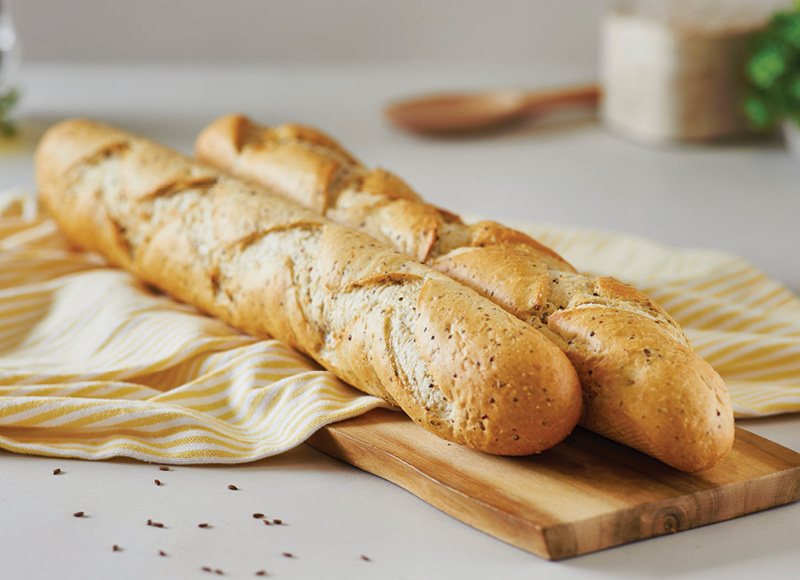 PRANCŪZIŠKAS BATONAS SU GRŪDAIS IR/SĖKLOMIS MEDOMI, 250 g