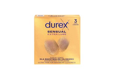 Prezervatyvai DUREX SENSUAL EXTRA LUBE, 3 vnt