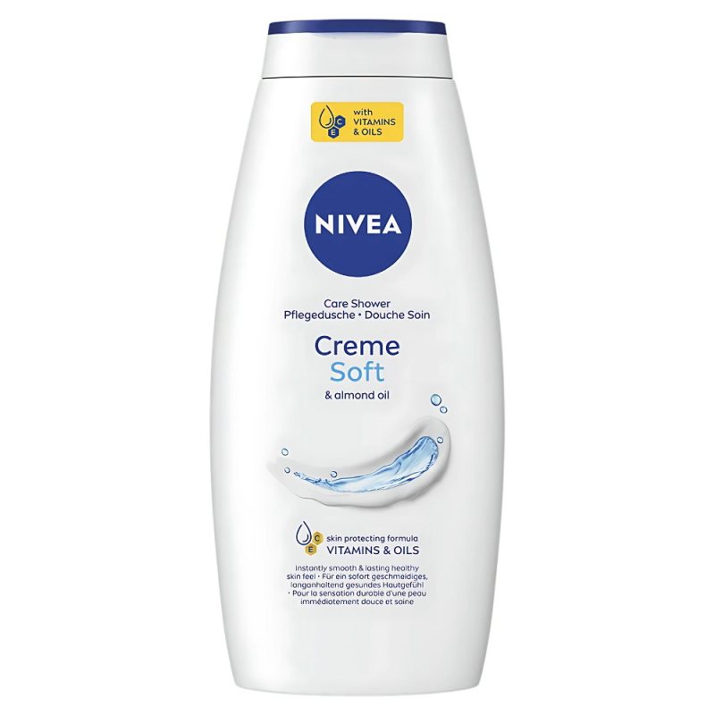 Prižiūrimoji dušo želė Nivea Creme Soft Care Shower, 750 ml