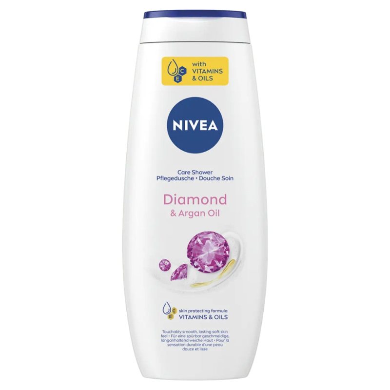 Prižiūrimoji dušo želė Nivea Diamond & Argan Oil Care Shower, 500 ml