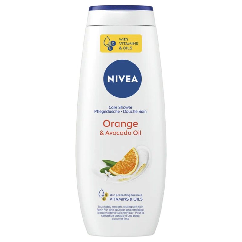 Prižiūrimoji dušo želė Nivea Orange & Avocado Oil Care Shower, 500 ml