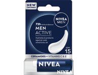 Puoselėjamasis lūpų balzamas vyrams NIVEA Men Active, 4.8 g