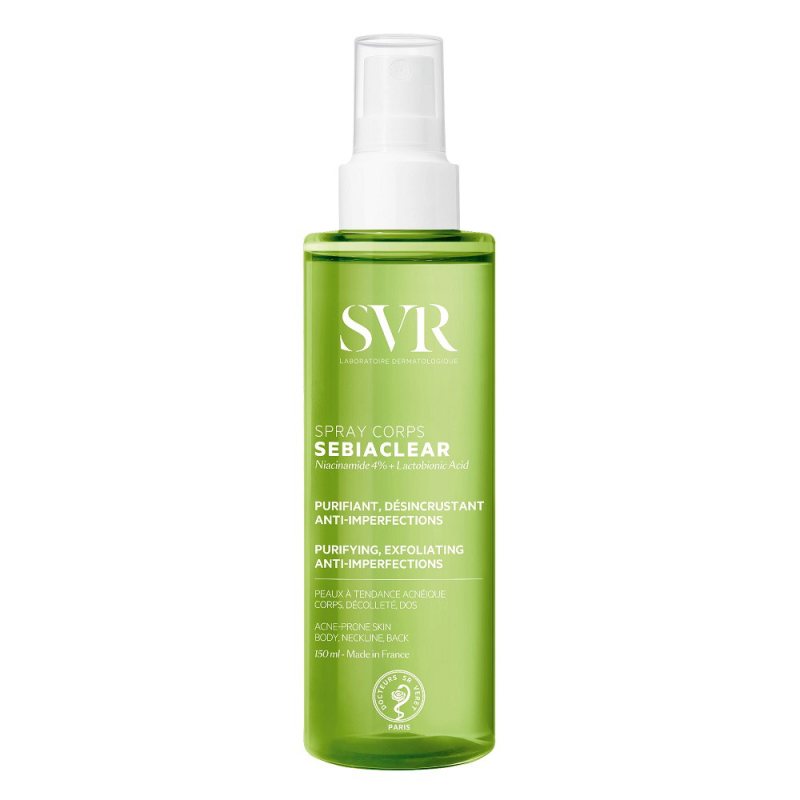 Purškiklis nuo spuogų kūnui SVR Sebiaclear, 150 ml