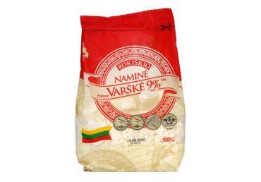 Pusriebė ROKIŠKIO NAMINĖ varškė, 9 % rieb., 500 g