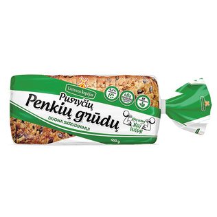 PUSRYČIŲ PENKIŲ GRŪDŲ DUONA skrudinimui, 450 g