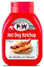 „P&W“ dešrainių kečupas arba dešrainių garstyčios, 285 g