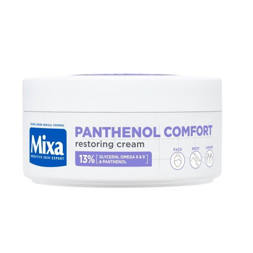 Raminamasis apsauginis kremas veidui, rankoms ir kūnui MIXA Panthenol Comfort, 150 ml
