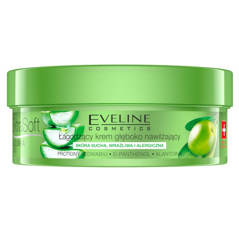 Raminamasis giliai drėkinantis kremas veidui ir kūnui Eveline Cosmetics Extra Soft, 175 ml