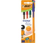 Rašiklis BIC ORANGE FINE, skirtingos sp, 4 vnt