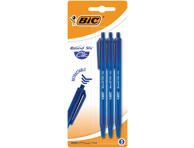 Rašiklis BIC ROUND STICK CLICK mėlynos spalvos, 3 vnt