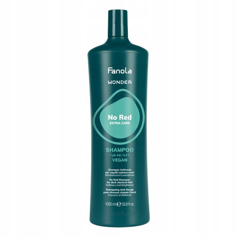 Raudonus atspalvius neutralizuojantis šampūnas Fanola Wonder No Red Extra Care, 1000 ml