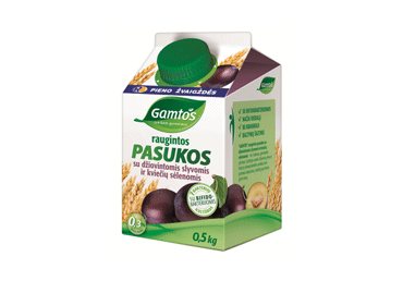Raugintos GAMTOS pasukos su džiovintomis slyvomis ir ispaninio šalavijo (Salvia hispanica) sėklomis, 0,4 % rieb., 500 g