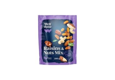 Razinų ir riešutų mišinys WELL DONE, 200 g