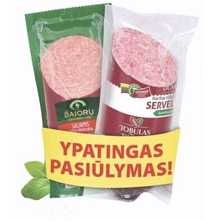 Rinkinys: karštai rūkytas BAJORŲ saliamis ir servelatas TOBULAS DŪMAS, 800 g