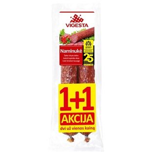 Rinkinys: šaltai rūkyta dešra NAMINUKĖ, 400 g/pak., 2 x 200 g
