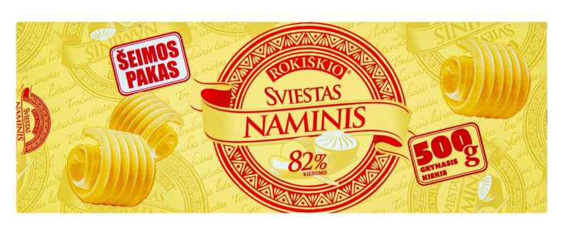 ROKIŠKIO NAMINIS SVIESTAS, 82% RIEB., 500 g