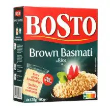 Rudieji BASMATI ryžiai BOSTO, 4 x 125 g