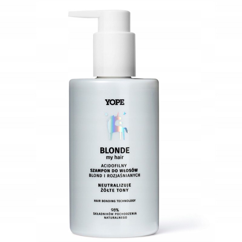 Rūgštinis šampūnas šviesiems ir šviesintiems plaukams Yope Blonde My Hair, 300 ml