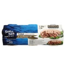 Rūk. tunas saulėgrąžų aliejuje SUN&SEA, 3 x 80 g