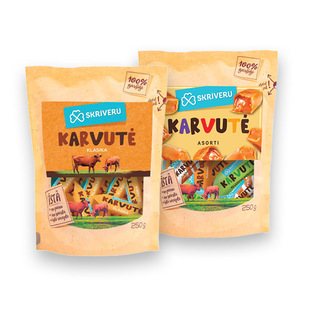 Saldainiai KARVUTĖ KLASIKA arba ASORTI, 250 g