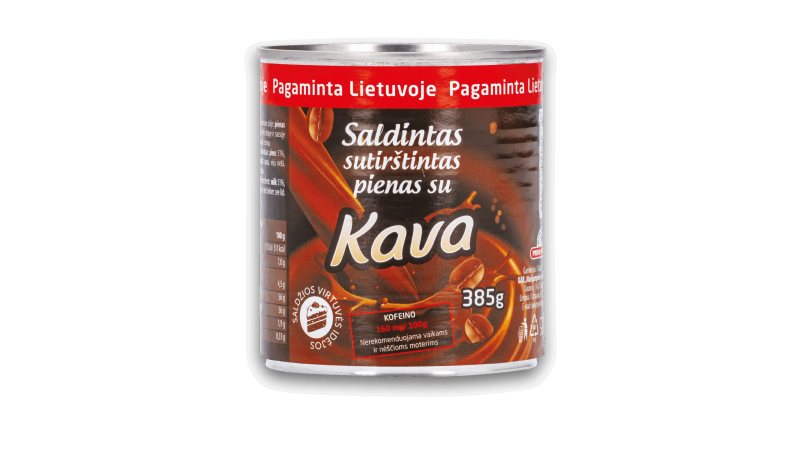 Saldintas sutirštintas pienas su kava, 385 g