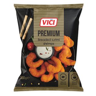 Šaldytos krevetės iš surimio džiūvėsėliuose PREMIUM VIČI, 300 g