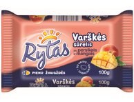 Saldus varškės sūrelis RYTAS su persikais ir mangais, 7 % rieb., 100 g