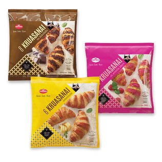 Šaldyti kruasanai MANTINGA (3 rūšių), 6 arba /pak., 360 g, 8 vnt