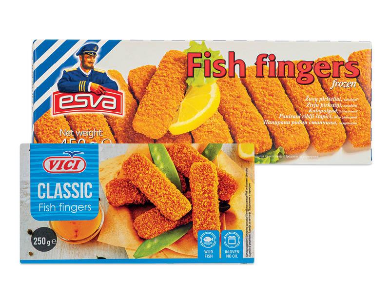 Šaldytiems žuvų piršteliams, 250 g