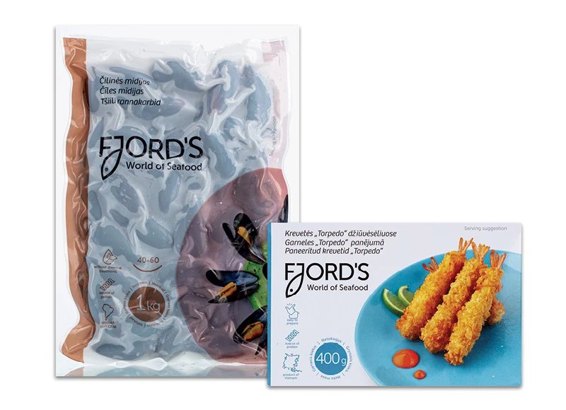 Šaldytoms midijoms ir krevetėms FJORD’S, 400 g