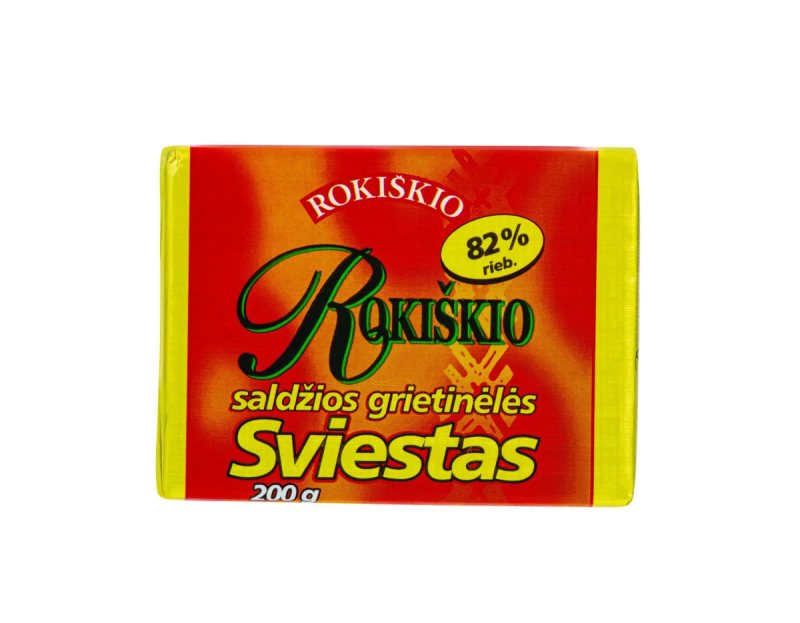 Saldžios grietinėlės sviestas ROKIŠKIO, 200 g