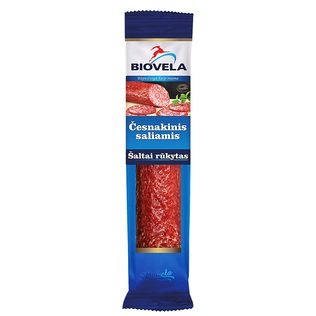 Šaltai rūkytas ČESNAKINIS saliamis, 230 g