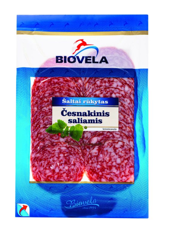 Šaltai rūkytas Česnakinis Saliamis Antra Rūšis, 110 g