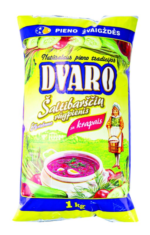 Šaltibarščių rūgpienis su krapais DVARO, 6% riebumo, 1 kg