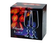 Šampano taurės BOHEMIA CLAUDIA, 6 vnt., 6 vnt., 180 ml