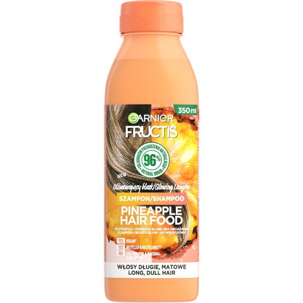 Šampūnas ilgiems ir blankiems plaukams Garnier Fructis Pineapple Hair Food, 350 ml
