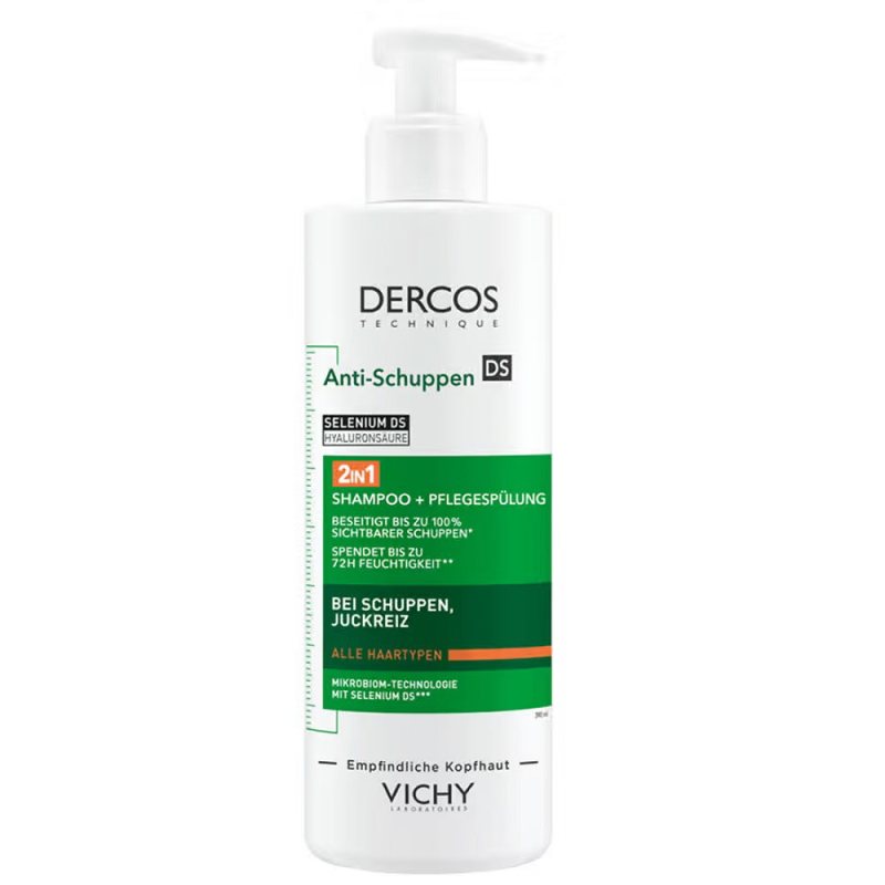 Šampūnas-kondicionierius nuo pleiskanų 2 viename Vichy Dercos, 390 ml