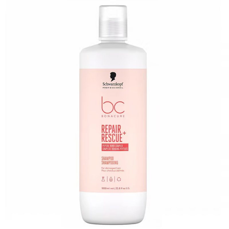 Šampūnas pažeistiems plaukams Schwarzkopf Professional BC Bonacure Repair Rescue+ Shampoo, 1000 ml