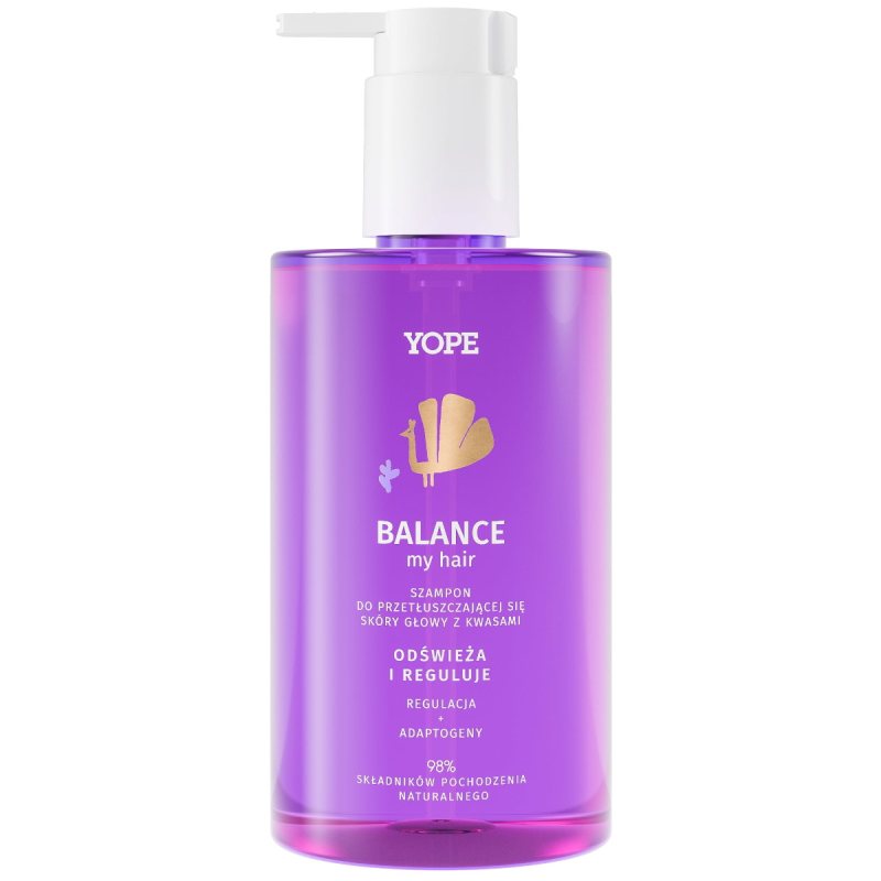 Šampūnas riebiai galvos odai su rūgštimis Yope Balance My Hair, 300 ml
