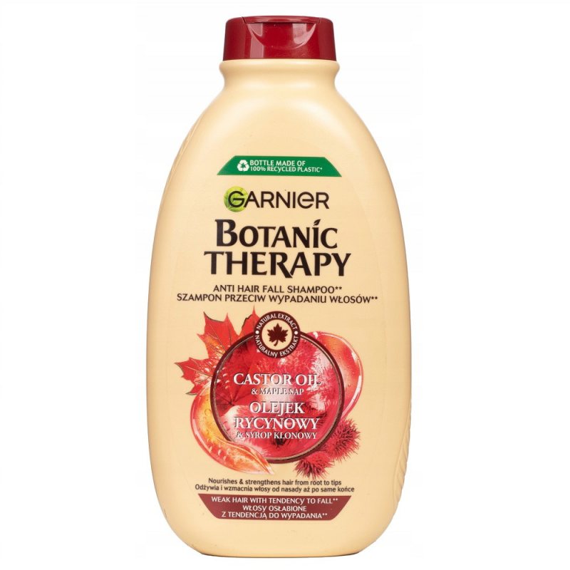 Šampūnas susilpnėjusiems plaukams Garnier Botanic Therapy su ricinos aliejumi ir klevų sirupu, 400 ml