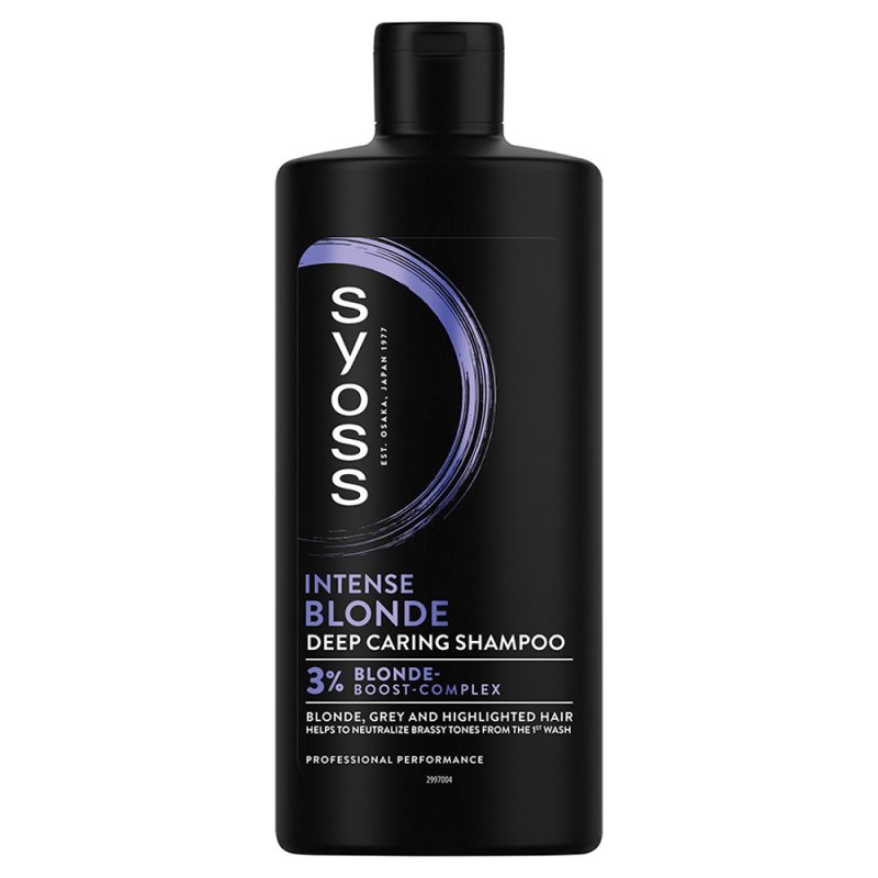 Šampūnas šviesiems, žiliems ir šviesintiems plaukams Syoss Intense Blonde, 440 ml
