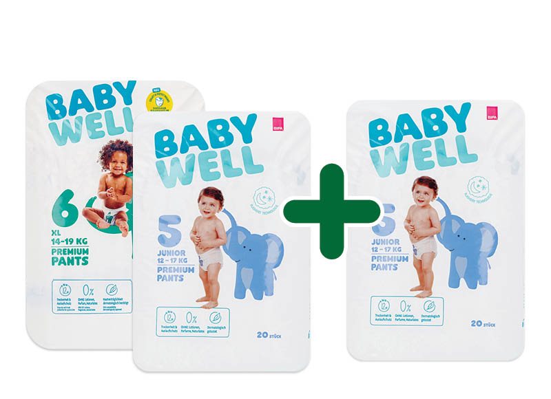 Saukelnės-kelnaitės BABY WELL, 18 vnt