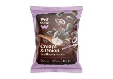 Saulėgrąžos WELL DONE, grietinės ir svogūnų skonio, 150 g